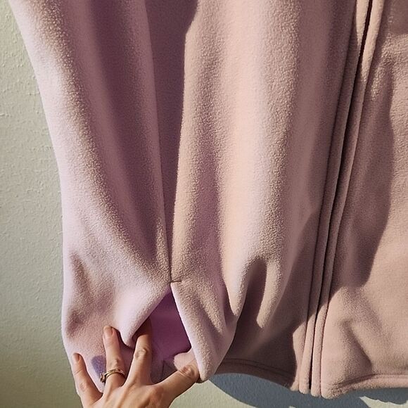 Holiday Editions Pink Christmas Full Zip Fleece Cardigan Sweater Vest Large - Picture 4 of 6